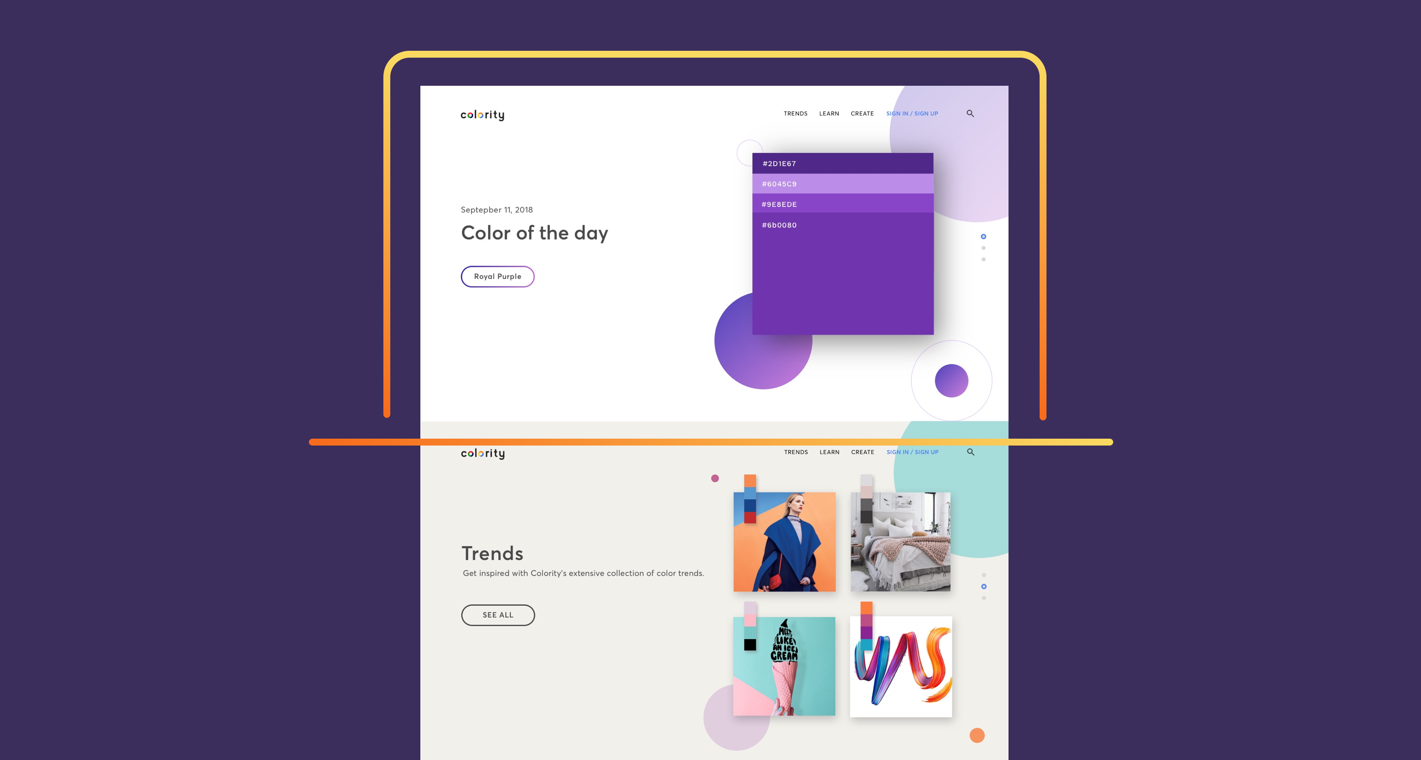 Colority website design