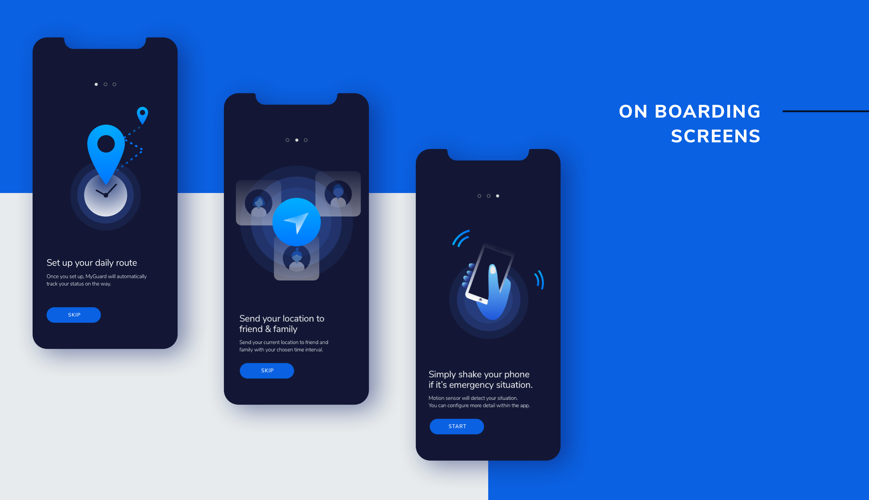 MyGuard app onboarding screens
