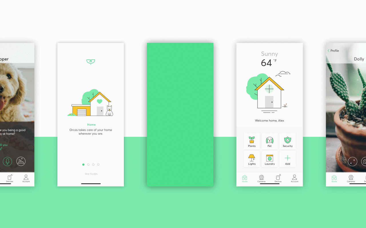 Orcas smart home app interface